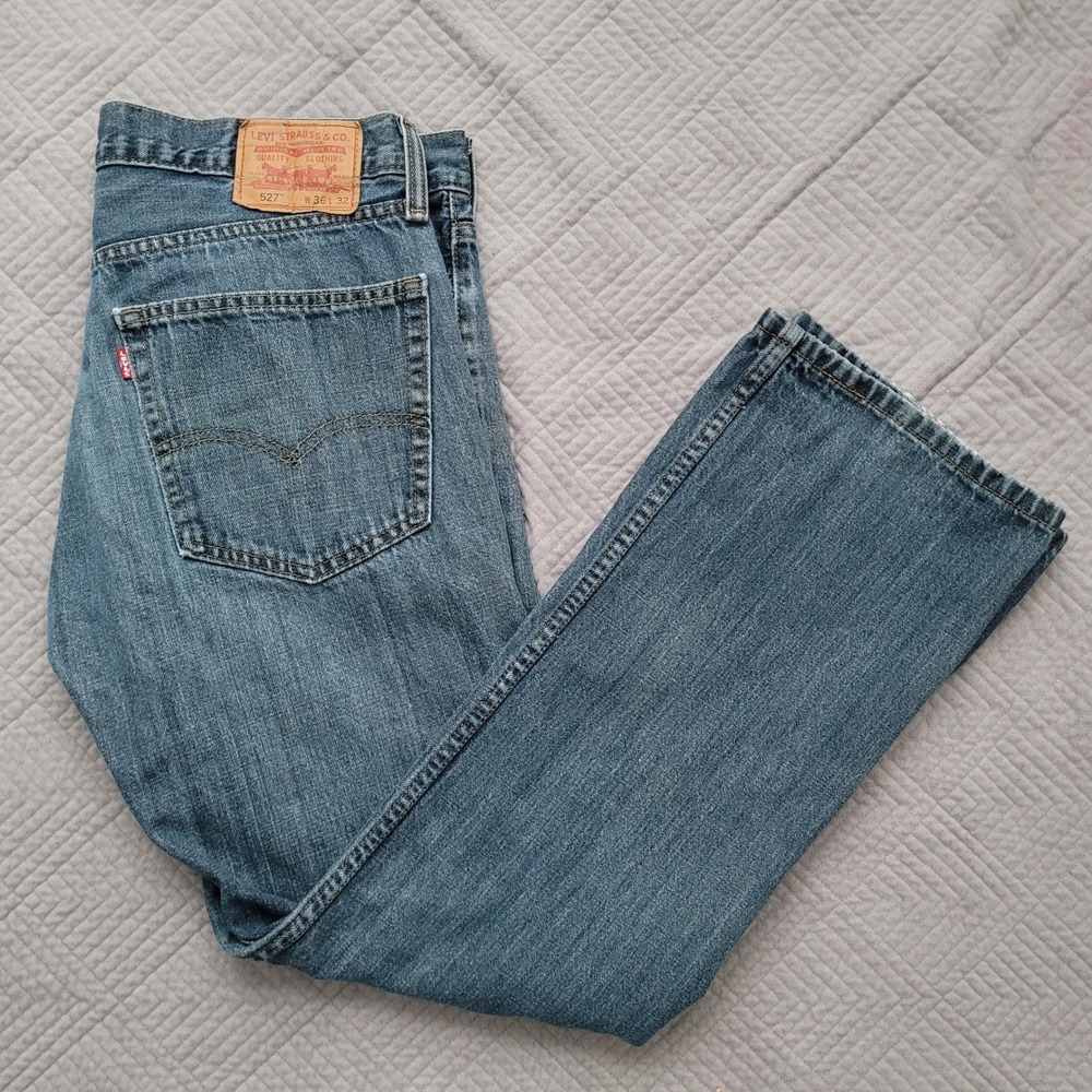 Levi's 527 bootcut jeans 36 X 32 100% cotton‎ neutral streetwear casual preppy